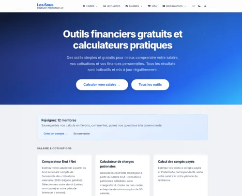 Capture d'écran du projet Les Sous