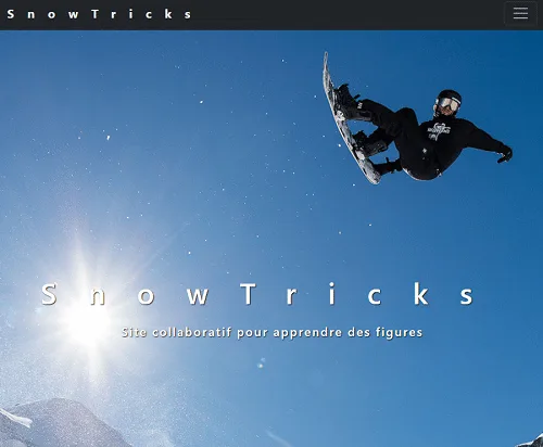 Capture d'écran du projet Snowtricks