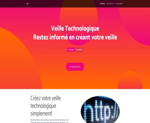 Capture d'écran du projet Veille Technologique